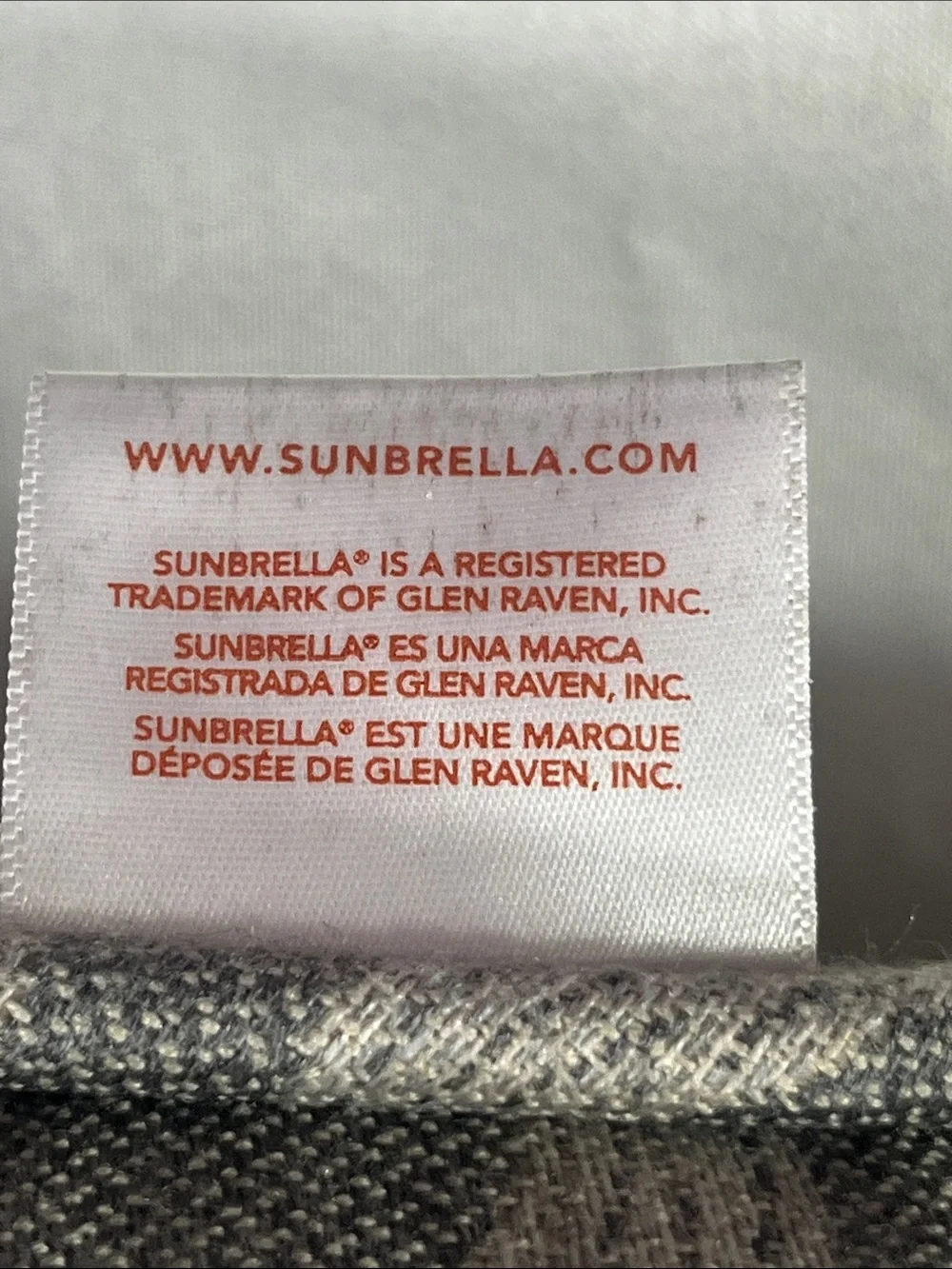 2 Sunbrella Textured Geometric Accent Pillows 16” Square Gray/Cream